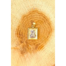 Μενταγιόν Παναγίτσα Σε Κίτρινο Χρυσό 14Κ σε ορθογώνιο σχήμα (P40)